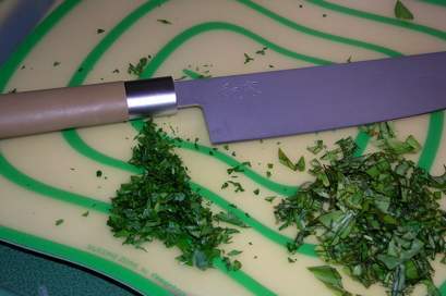 Nakiri Knife Chopped Vegetables