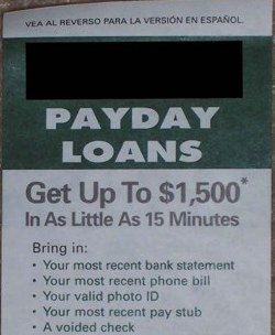 Local Payday Loan Flier